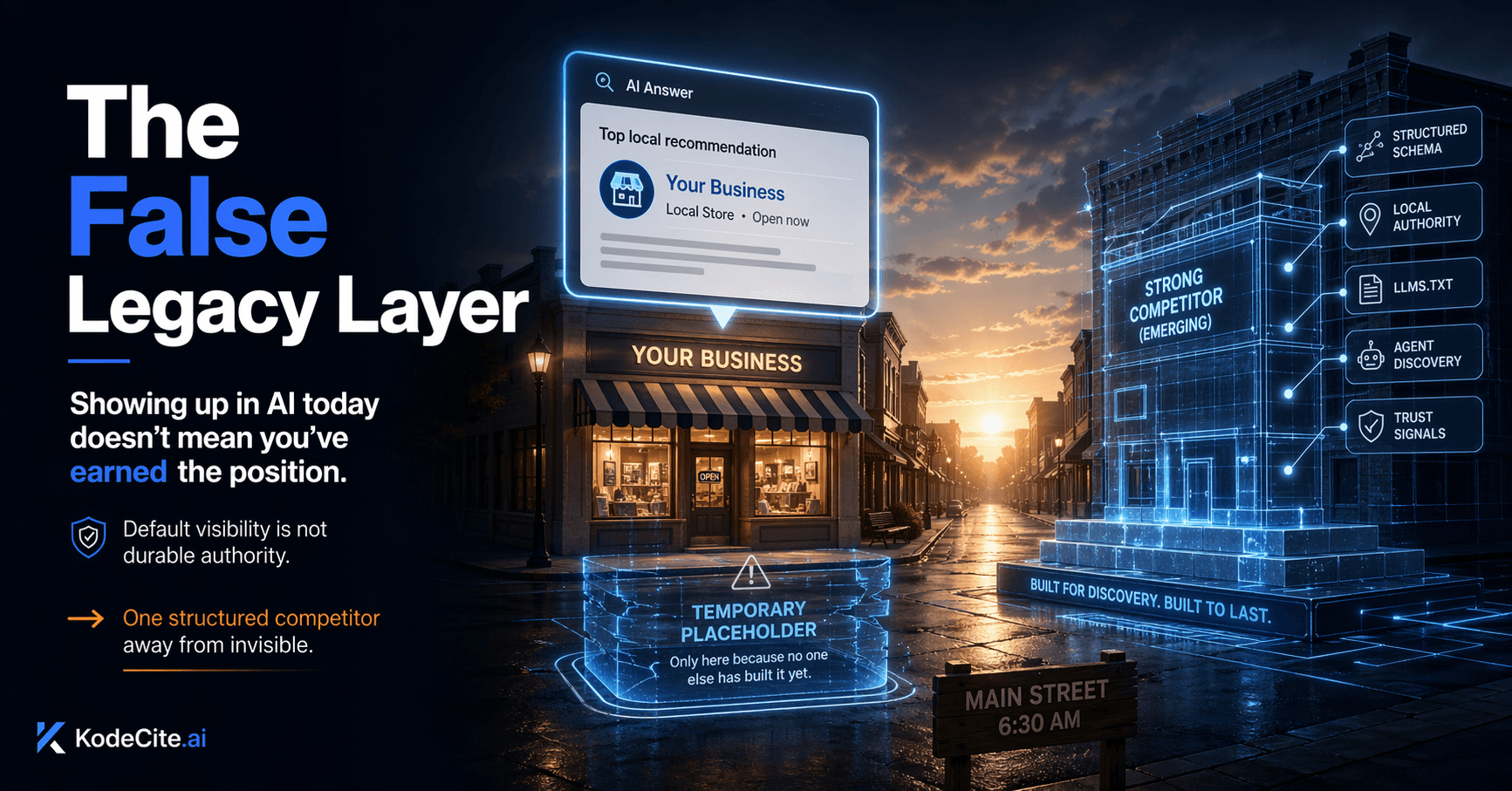 The False Legacy Layer — AI visibility and earned authority